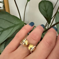 Mexican Modernist Sterling & Vermeil Ring by Harms