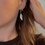 Sensual Sterling Silver Leaf Earrings Signed Plunkett