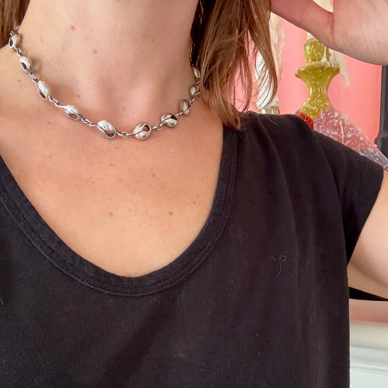 Satisfying Sterling Silver Choker-Length Necklace