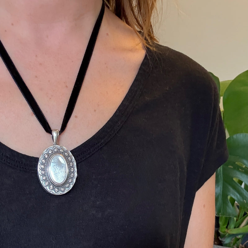 Mid Victorian Sterling Silver Shamrock Locket