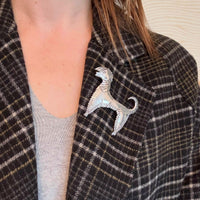 Good Girl Sweet Silver Dog Brooch