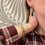 Etruscan Revival Gold Bead & Onyx Earrings by brunet