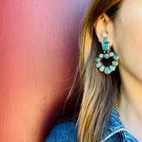 Gorgeous Turquoise & Sterling Silver Statement Earrings
