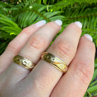 Stars & Hearts Substantial 14k Gold Band Size 8