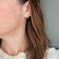 Art Nouveau Motif 14k Gold Stud Earrings