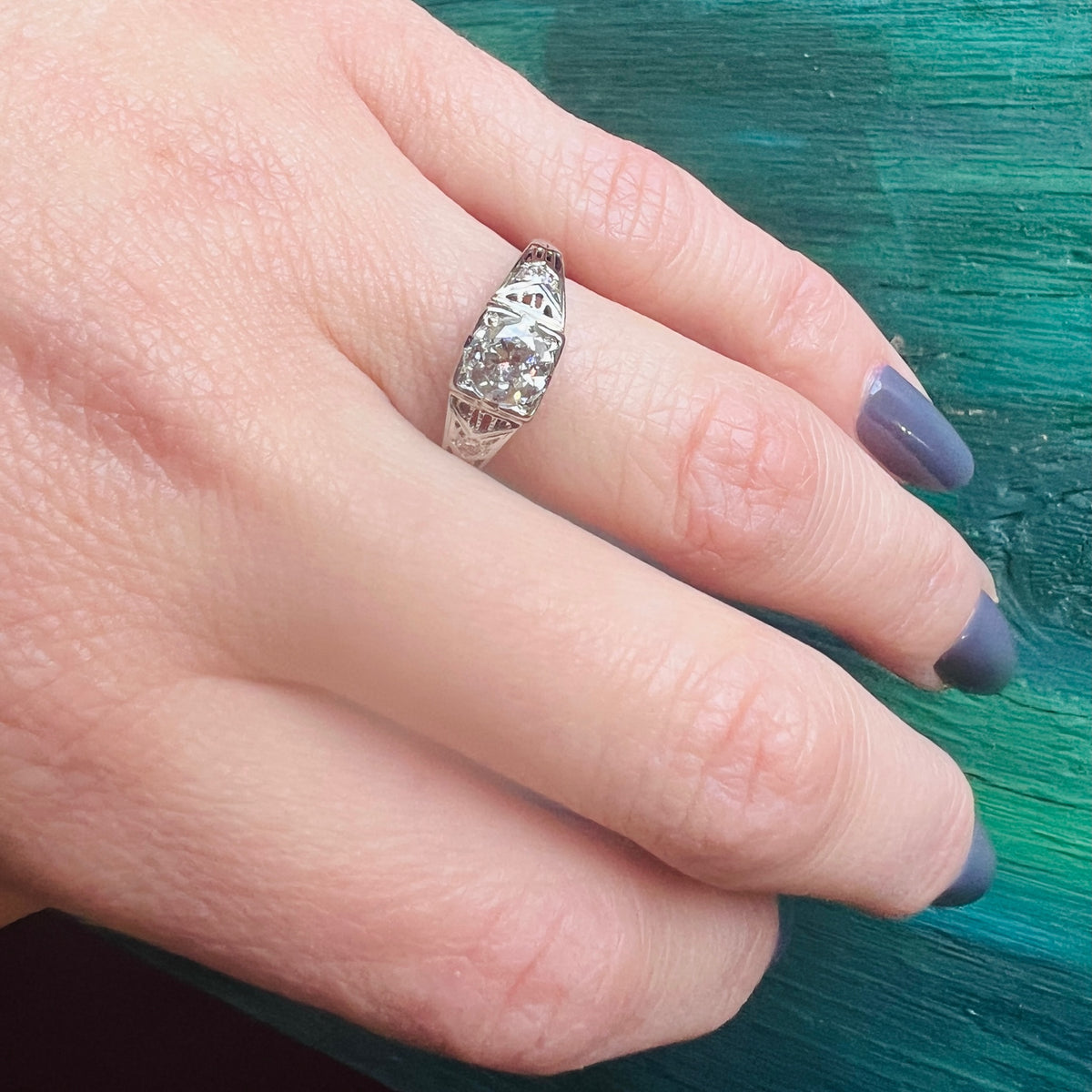 Bud & Blossom Glittering Deco Diamond Engagement Ring
