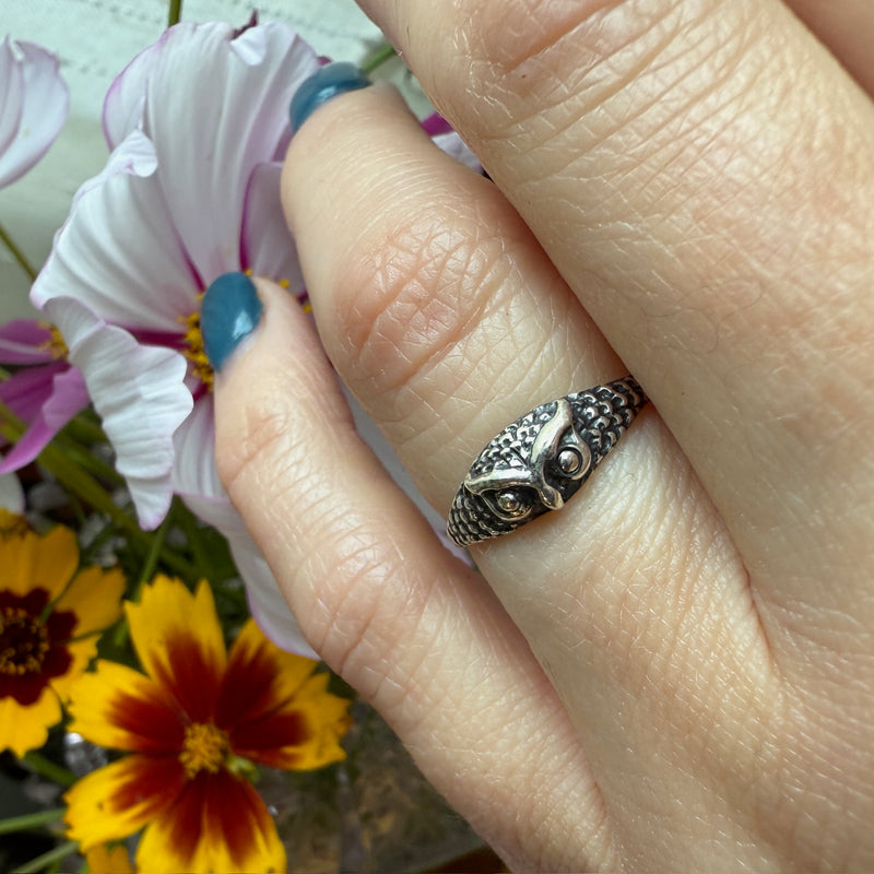 Whimsical Little Sterling Silver Owl Ring