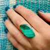 Poison-Green Malachite Spiderweb Ring