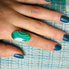 Green Wave Artisan Malachite & Sterling Ring
