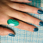 Green Wave Artisan Malachite & Sterling Ring