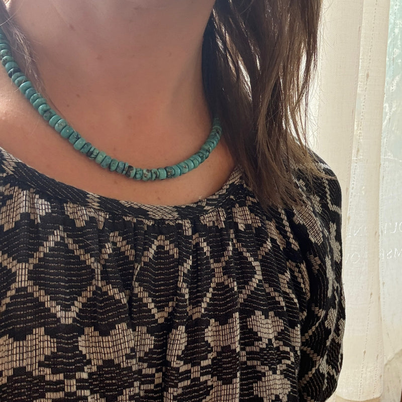 Dreamy Turquoise Bead & Sterling Artisan Necklace