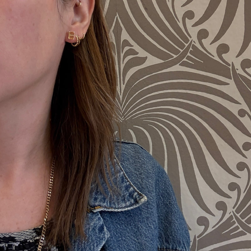 Crisp Emerald-Cut Citrine in Sterling Stud Earrings