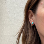 Sky Blue Turquoise Tear Drop in Sterling Studs
