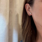 Sterling Navette & Fresh Water Pearl Stud Earrings