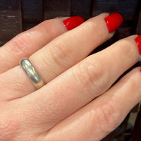 Curvy Half Round 14k White Gold ArtCarved Band
