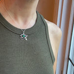 Sterling Eye of Ra Pendant with Green Agate Pupil