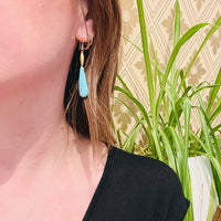 Tropical Turquoise & 18k Gold Bead Earrings by brunet