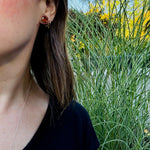 Fiery Orange Garnets in Sterling Stud Earrings