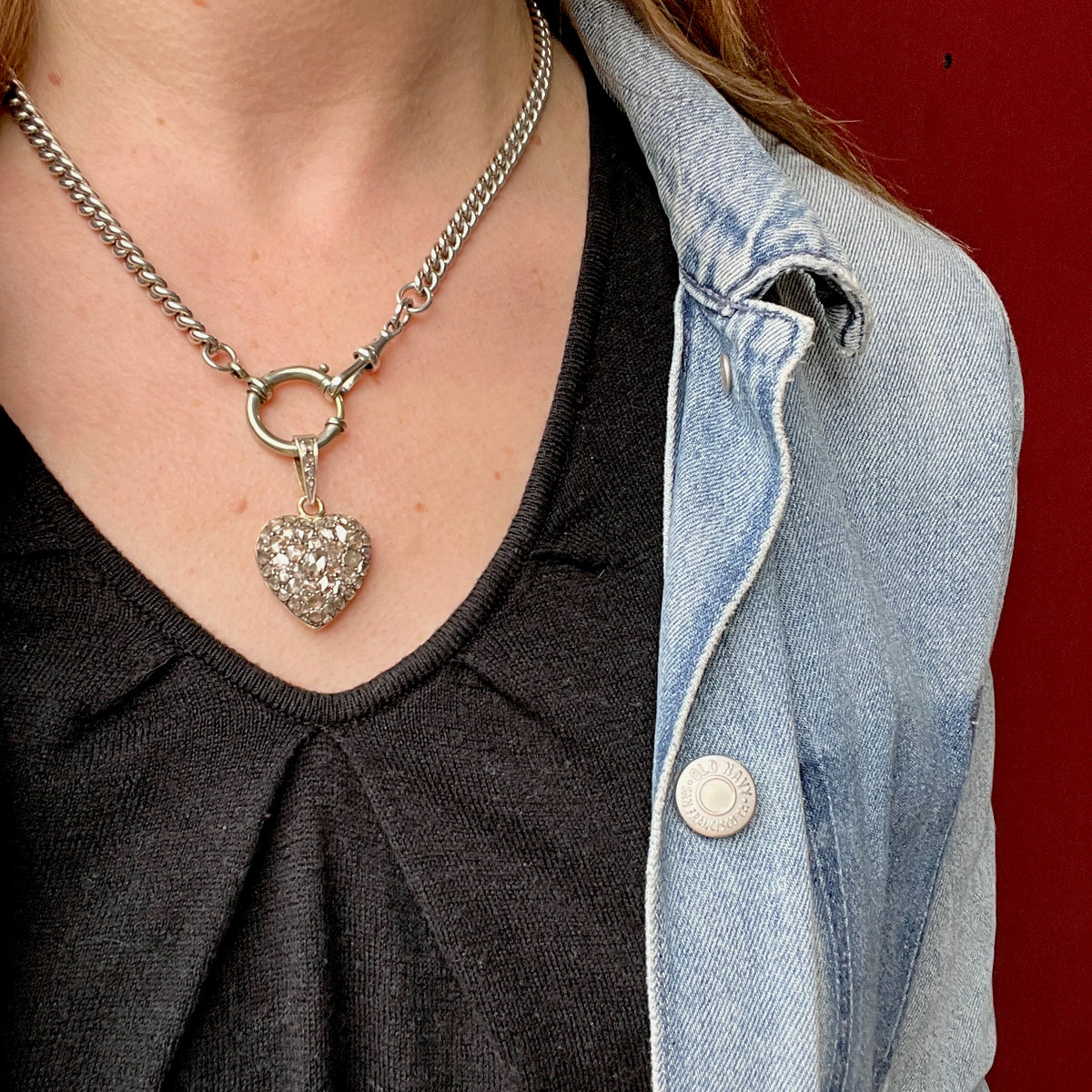 Astonishing French Rose Cut Diamond Heart Locket