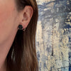 Pitch Black Onyx Hexagons in Sterling Stud Earrings