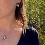 Fresh Green Art Glass in Mexican Silver Pendant
