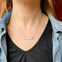 Chic Diamond & Platinum Bar Necklace