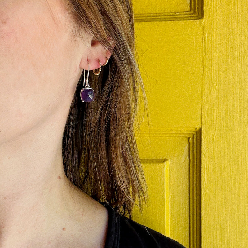 Lovely Lilac Amethyst & Sterling Artisan Earrings
