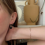 Glossy Black Onyx & Sterling Silver Drop Earrings