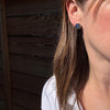 Indigo Labradorite Hexagons in Sterling Stud Earrings