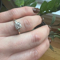 Two-Tone Gold Retro Ring with Old European Cut Diamond