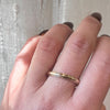 Size 12.5 Half Round Gold Band with Milgrain Edge