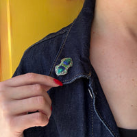 Brilliant Blue & Green Enamel Murrle Bennet Brooch