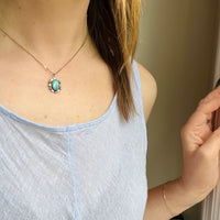 Turquoise Nugget in Sterling Overlay Pendant