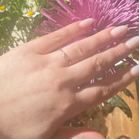 Dainty Rose Cut Diamond & Sterling Silver Artisan Solitaire Ring