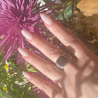 Black Onyx & Engraved Sterling Artisan Signet Ring