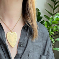 Oversized Gold Filled Engraved Heart Locket