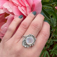 Iridescent Mother of Pearl in Sterling Silver Ring