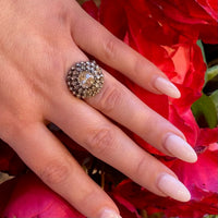 Magnificent Large Original Antique Rose Cut Diamond Ring