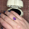 Regal Retro Amethyst & 18k Solitaire Ring