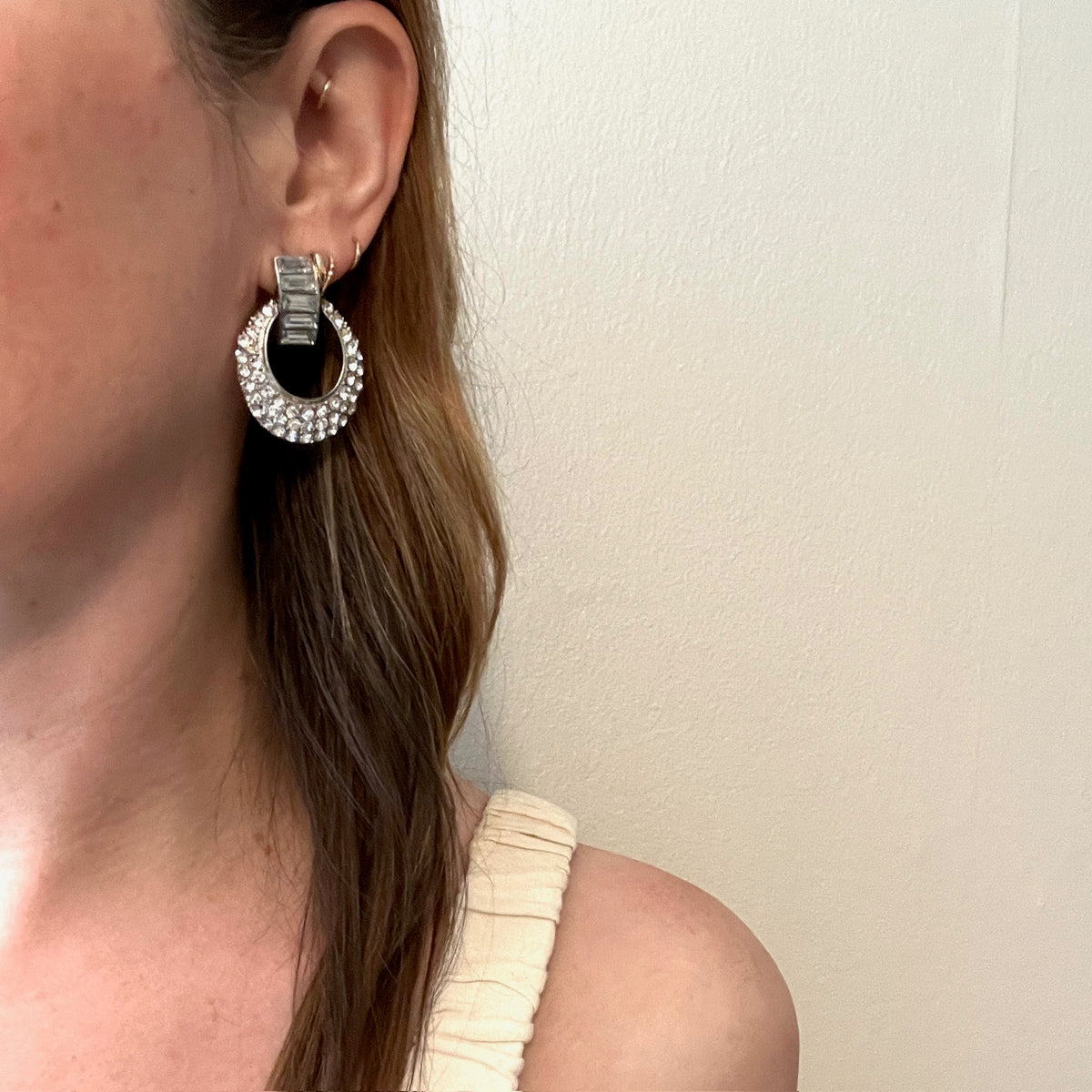 Fabulous Rhinestone Door Knocker Earrings