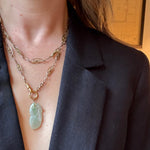 Pair of Plums Jade Pendant with 14k Gold Bale