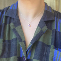 Amethyst Teardrop in Sterling Silver Artisan Necklace