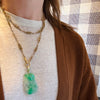 "Jade" Glass & Gold Dragonfish Pendant