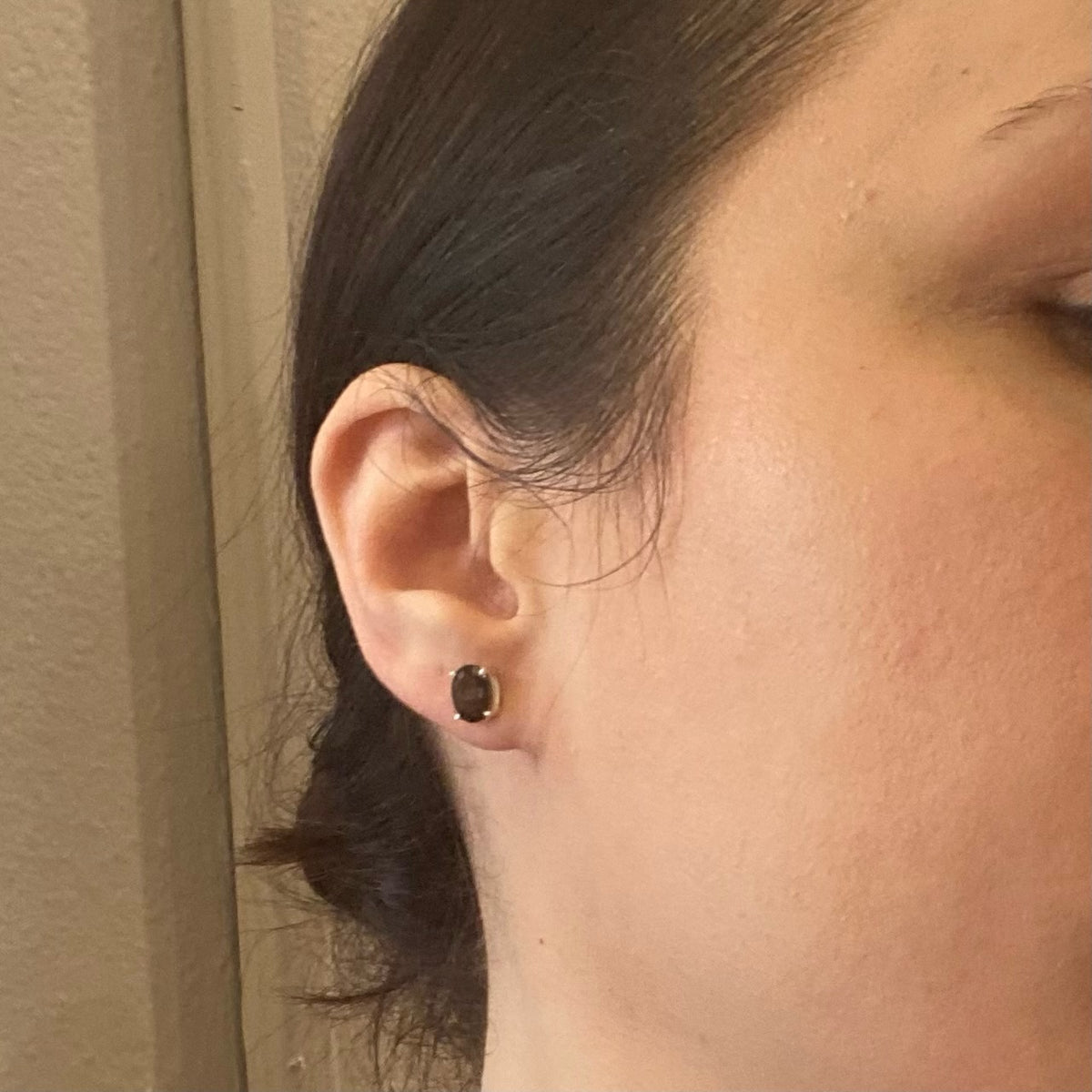 Subtle Smoky Quartz in Sterling Silver Artisan Stud Earrings