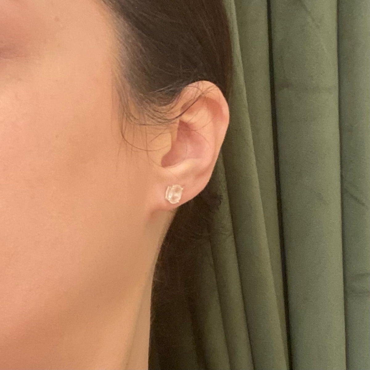 Iridescent Opals in Sterling Silver Artisan Stud Earrings
