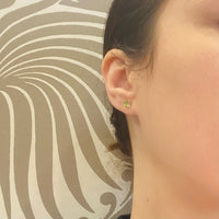 Summery Peridot in Sterling Silver Artisan Stud Earrings