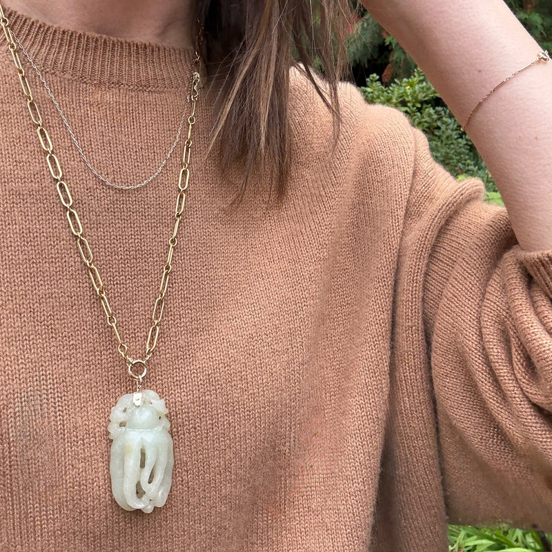 Naturalistic Buddha's Hand Nephrite Jade Pendant