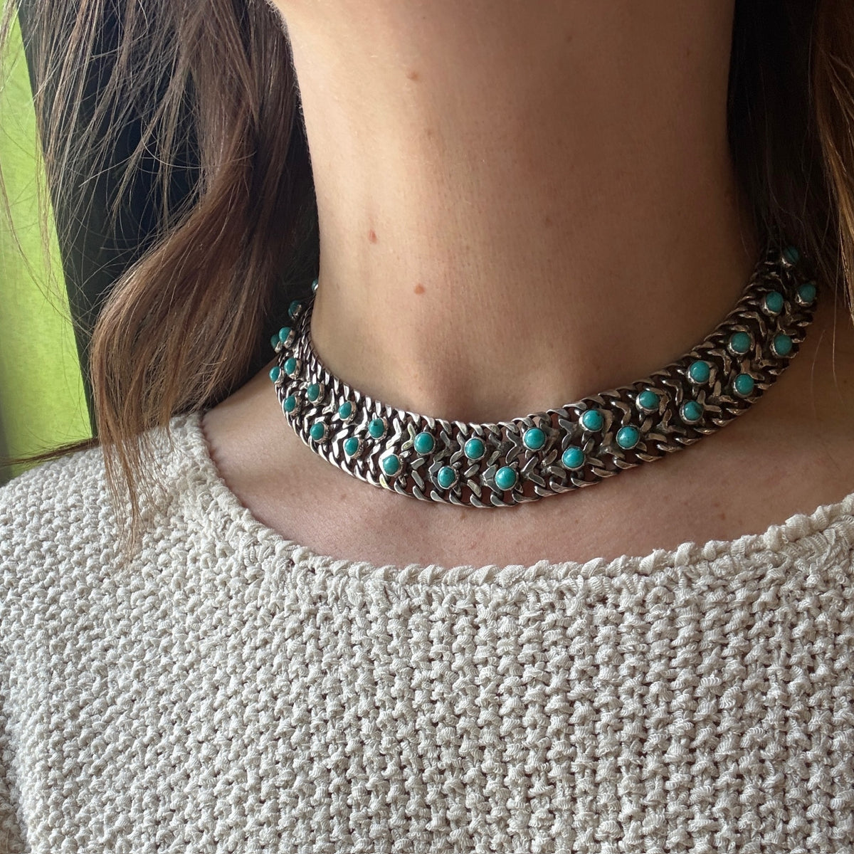 Sexy Mexican Sterling Silver Mesh Choker