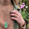 Jade Scholar Pendant with 18k Gold Frame