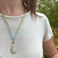 Jolly Jade Buddha in 14k Gold Pendant